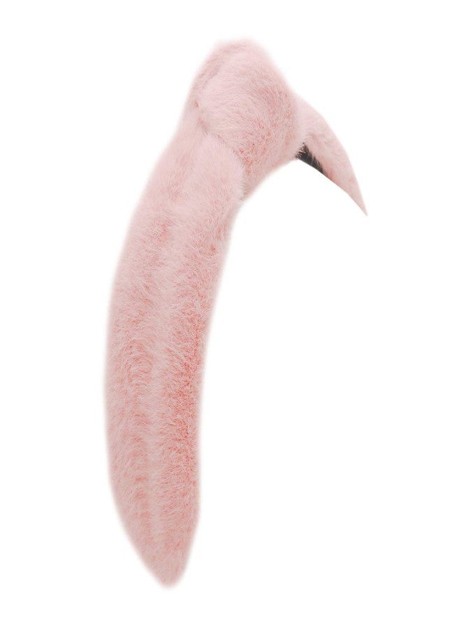Surell Faux Mink Headband With Knot (Pink) - Fake Fur Hairband for Women - Girls Cute Makeup - Soft Trendy Luxury Fashion Accessory - Comfortable Fluffy Headwear - One Size Fits All - Image 3